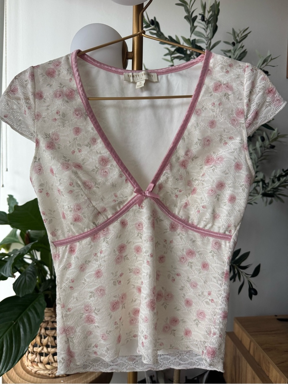 Thirty Thirty LA Floral Lace Coquette Top – Size S